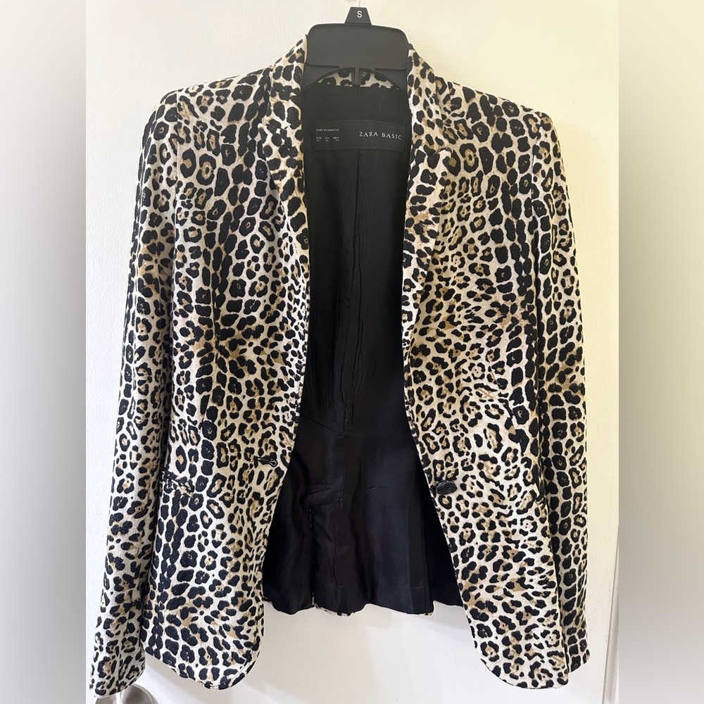 Zara animal print blazer
